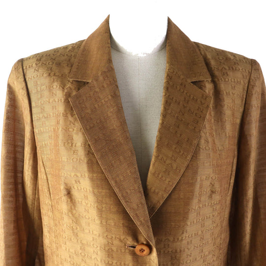 LEONARD FASHION tailored jacket Main: 50% cotton, Main: 50% silk Brown Women 11AR Used Authentic