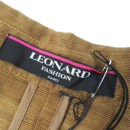 LEONARD FASHION tailored jacket Main: 50% cotton, Main: 50% silk Brown Women 11AR Used Authentic