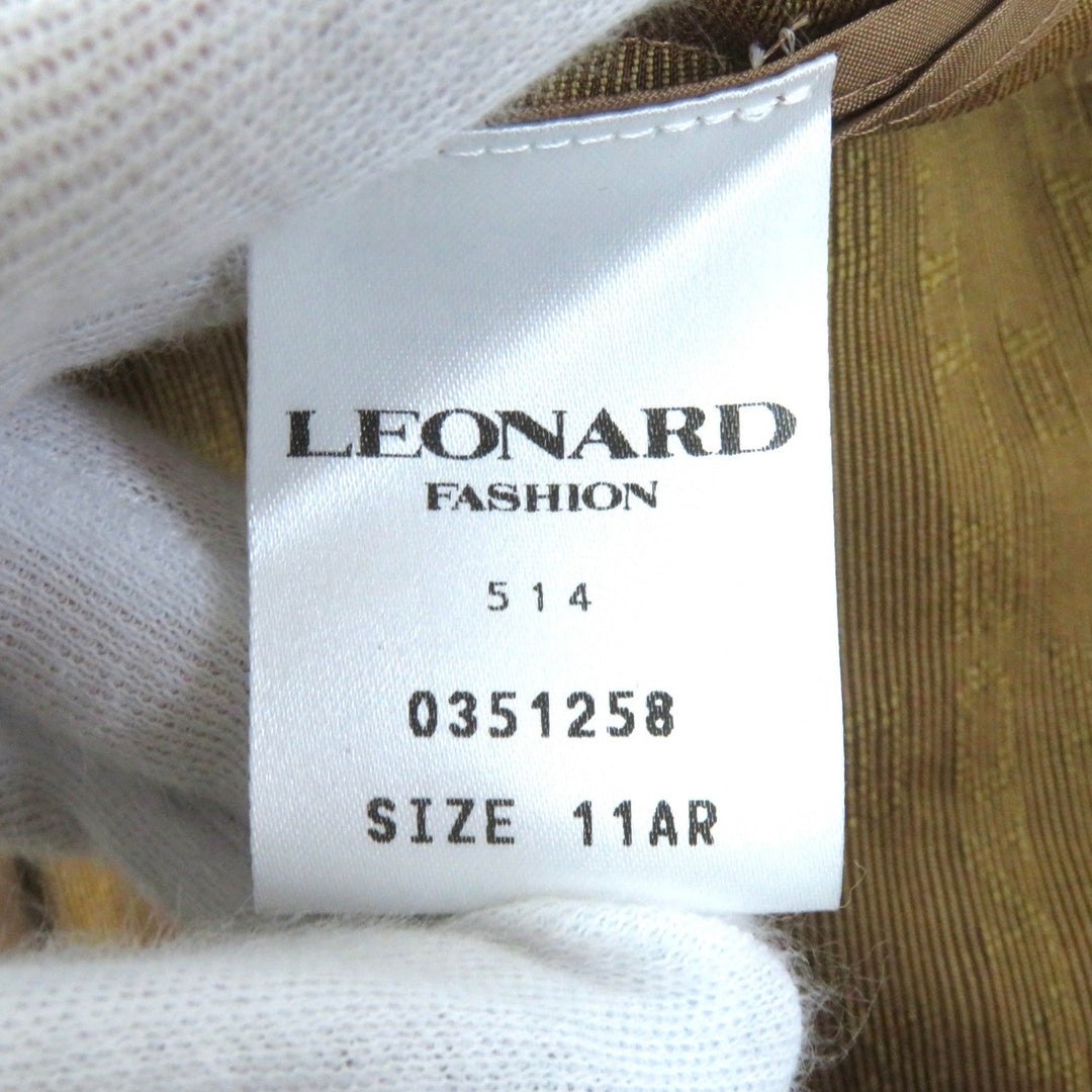 LEONARD FASHION tailored jacket Main: 50% cotton, Main: 50% silk Brown Women 11AR Used Authentic