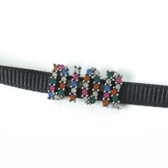 Christian Dior choker Fabric, Rhinestone, Metal Black multicolor Women Used Authentic