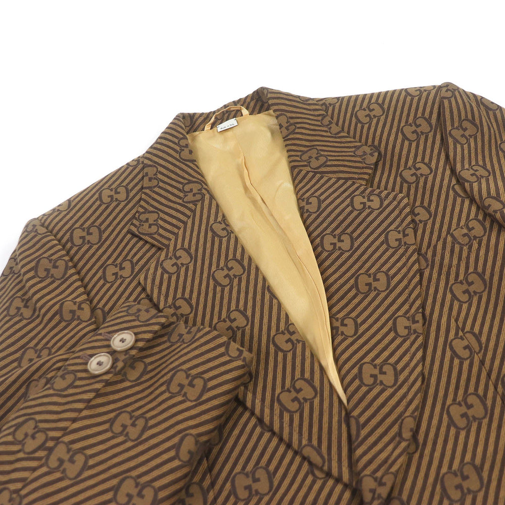 GUCCI tailored jacket 618666 Outer: 68% cotton, Outer: 32% silk, Lining: 100% rayon, Sleeve lining: 100% cupra Brown mens 50 Used Authentic