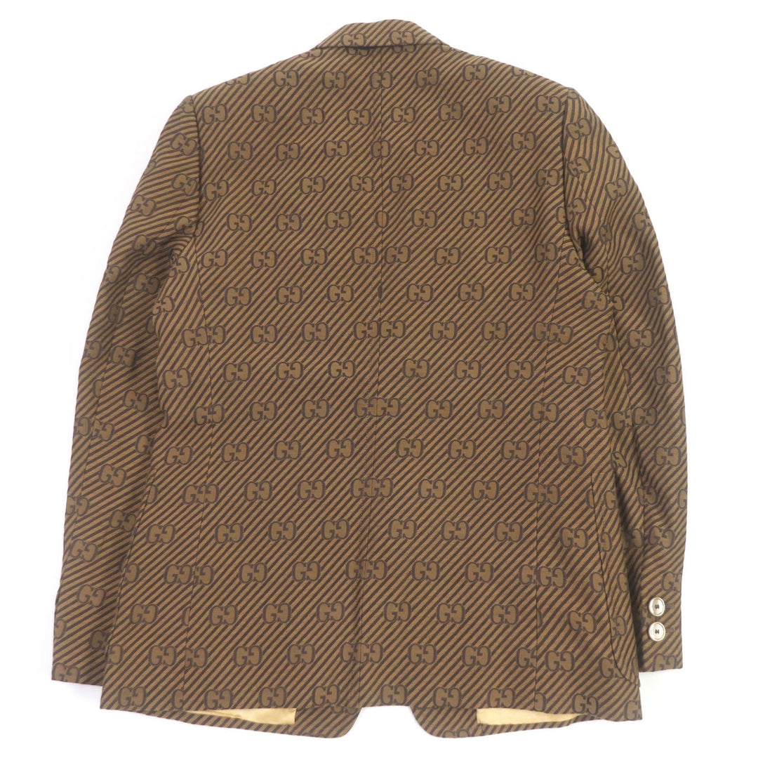 GUCCI tailored jacket 618666 Outer: 68% cotton, Outer: 32% silk, Lining: 100% rayon, Sleeve lining: 100% cupra Brown mens 50 Used Authentic