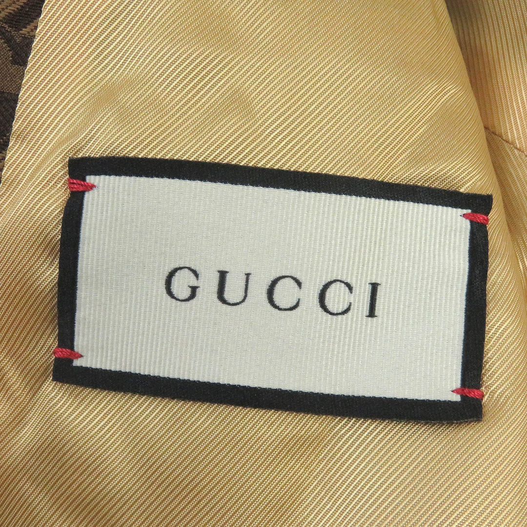 GUCCI tailored jacket 618666 Outer: 68% cotton, Outer: 32% silk, Lining: 100% rayon, Sleeve lining: 100% cupra Brown mens 50 Used Authentic