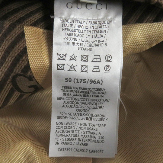 GUCCI tailored jacket 618666 Outer: 68% cotton, Outer: 32% silk, Lining: 100% rayon, Sleeve lining: 100% cupra Brown mens 50 Used Authentic