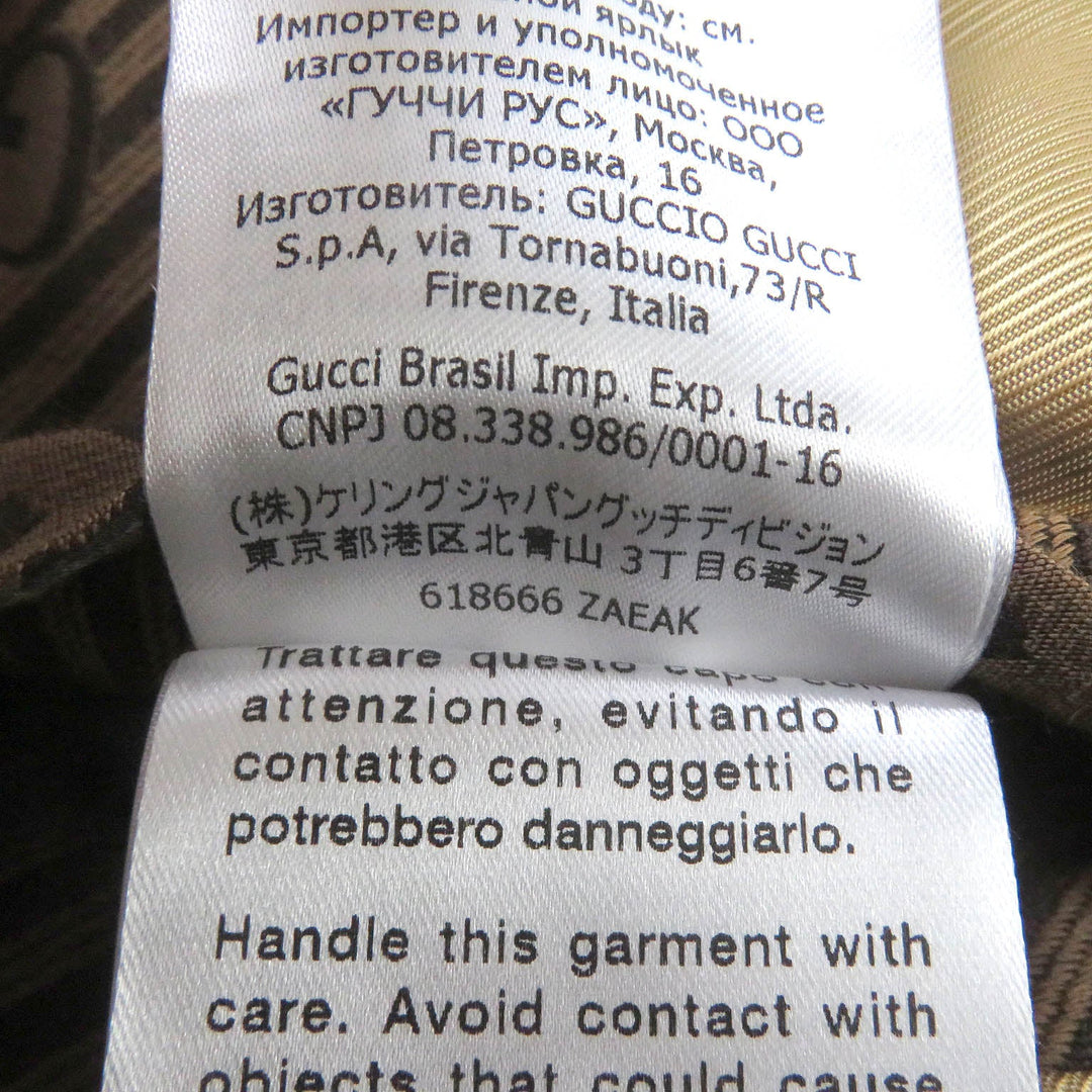 GUCCI tailored jacket 618666 Outer: 68% cotton, Outer: 32% silk, Lining: 100% rayon, Sleeve lining: 100% cupra Brown mens 50 Used Authentic