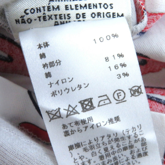 HERMES one piece Main: 100% cotton, Collar: 81% cotton, 16% nylon, 3% polyurethane White Red Gray Navy BOUCLERIE MODERNE JERSEY Modern buckle Women 34 Used Authentic