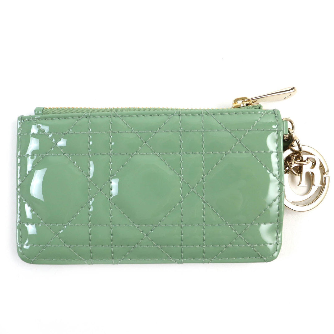 Christian Dior Coin case S0841OVRB Cannage (patent leather) Light green Lady Dior Women Used Authentic