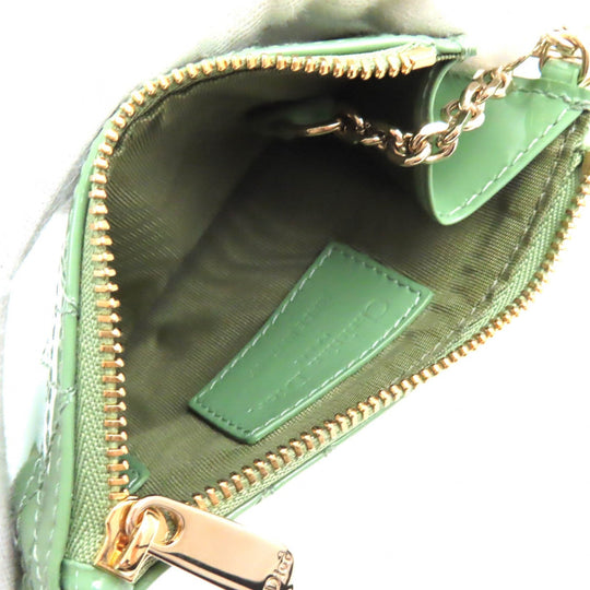 Christian Dior Coin case S0841OVRB Cannage (patent leather) Light green Lady Dior Women Used Authentic