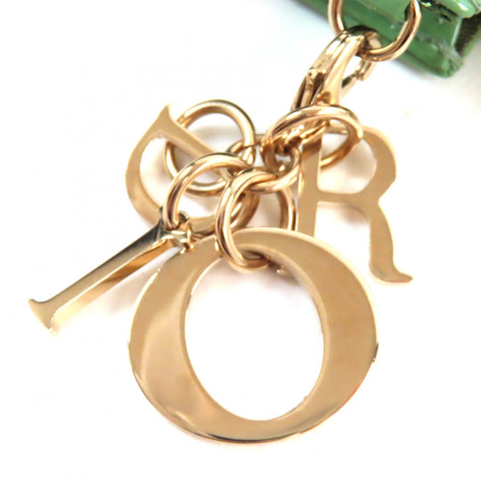Christian Dior Coin case S0841OVRB Cannage (patent leather) Light green Lady Dior Women Used Authentic