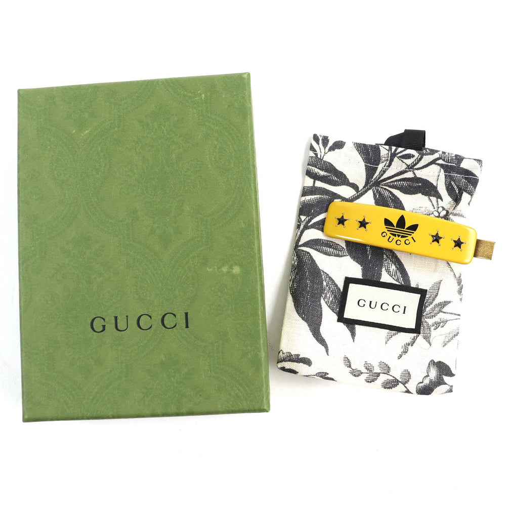 GUCCI hair accessory 702940 plastic Yellow black Women Used Authentic