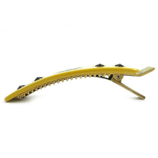 GUCCI hair accessory 702940 plastic Yellow black Women Used Authentic