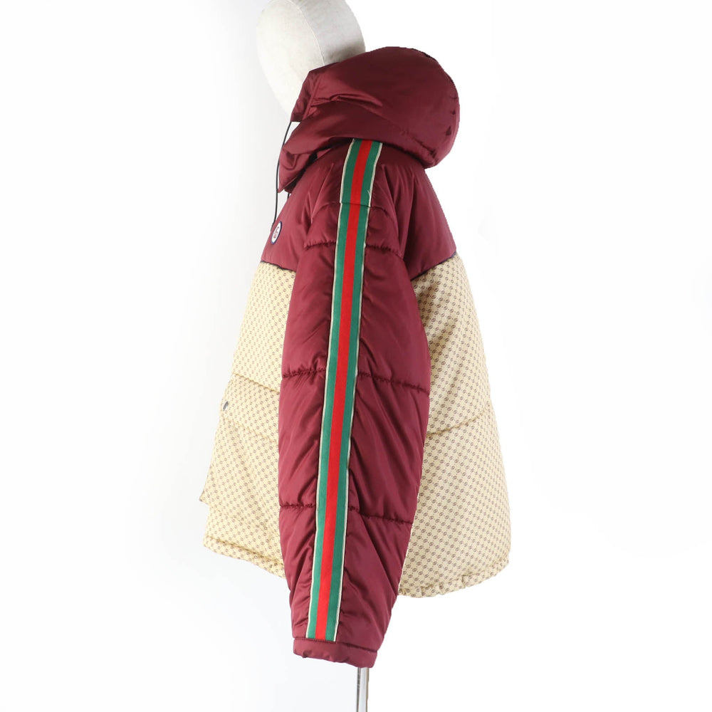 GUCCI Jacket 663279 Main: 100% nylon, Filling: 100% polyester, Part: 100% polyester, Lining: 100% nylon Bordeaux Beige Women 42 Used Authentic