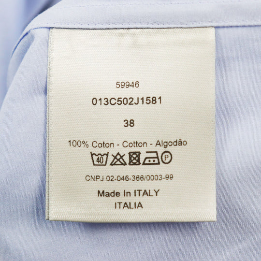 Dior HOMME Long sleeve shirt 013C502J1581 Main: 100% cotton blue M.Woven Shirt mens 38 Used Authentic