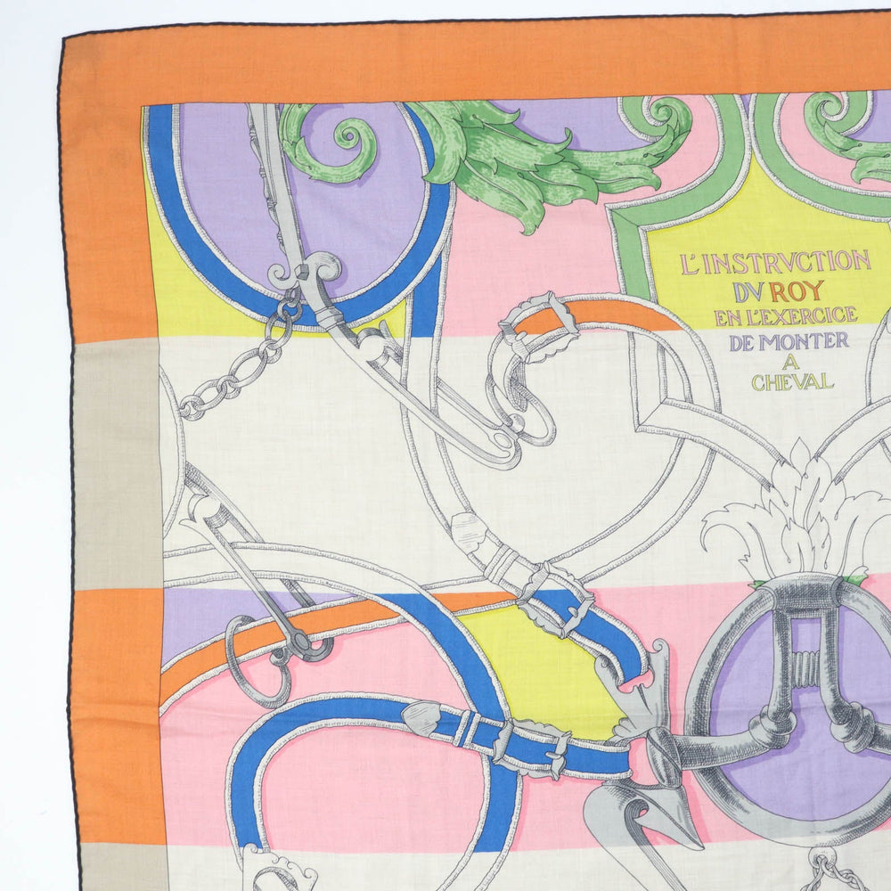 HERMES Stall Main: 70% cashmere, Main: 30% silk multicolor Carre140 LINSTRVCTION DV ROY Imperial Studies Women Used Authentic