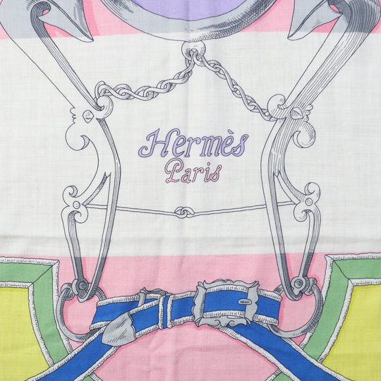 HERMES Stall Main: 70% cashmere, Main: 30% silk multicolor Carre140 LINSTRVCTION DV ROY Imperial Studies Women Used Authentic