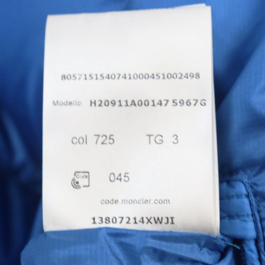 MONCLER Down jacket 1A00147 Outer: 100% nylon, Lining: 100% nylon, Part: 100% nylon, Part: 100% nylon, Part: 100% nylon blue PEUPLIER mens 3 Used Authentic