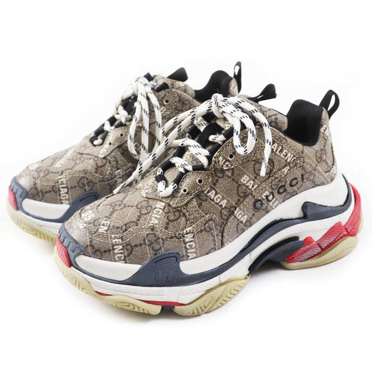GUCCI sneakers PVC Multi Balenciaga collaboration TRIPLE S Triple S Women 23 Used Authentic