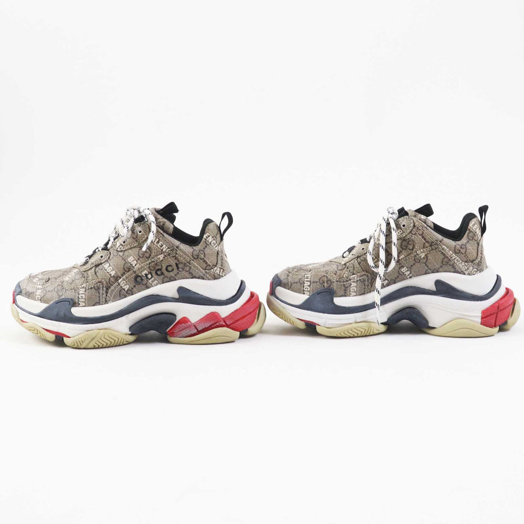 GUCCI sneakers PVC Multi Balenciaga collaboration TRIPLE S Triple S Women 23 Used Authentic