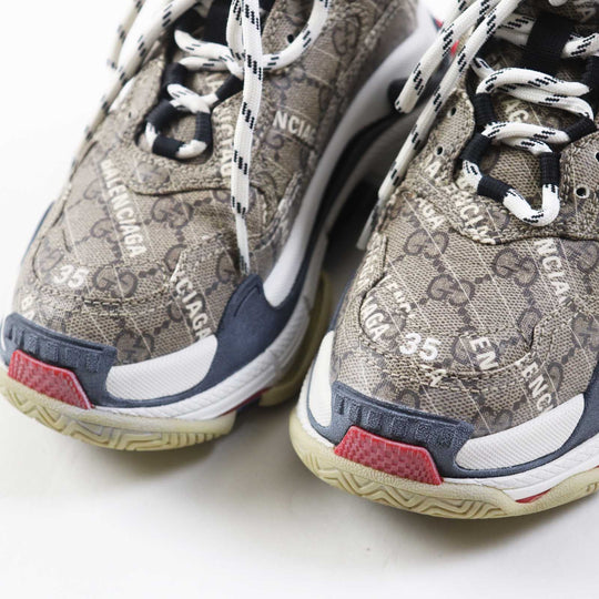 GUCCI sneakers PVC Multi Balenciaga collaboration TRIPLE S Triple S Women 23 Used Authentic