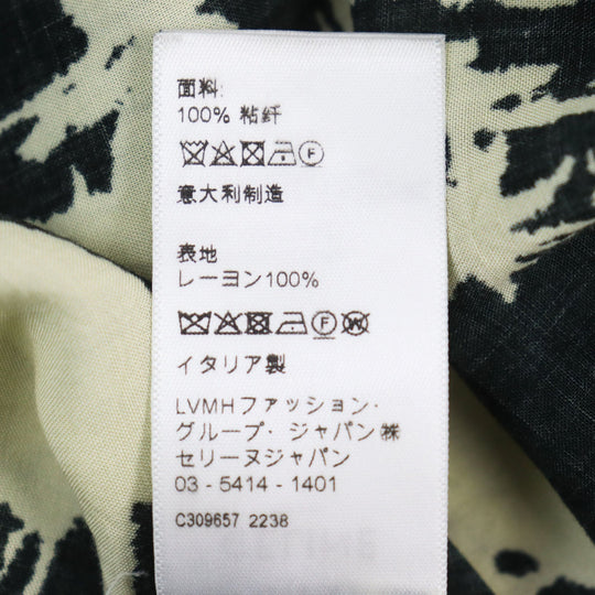 CELINE Long sleeve shirt 2C813275U Outer fabric: 100% rayon Ivory black mens 43 Used Authentic