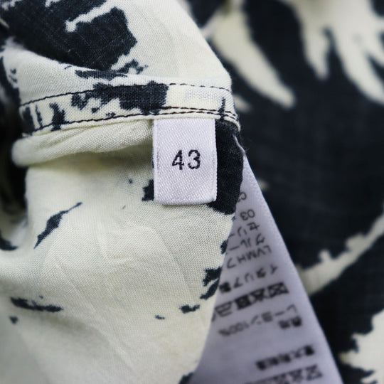 CELINE Long sleeve shirt 2C813275U Outer fabric: 100% rayon Ivory black mens 43 Used Authentic