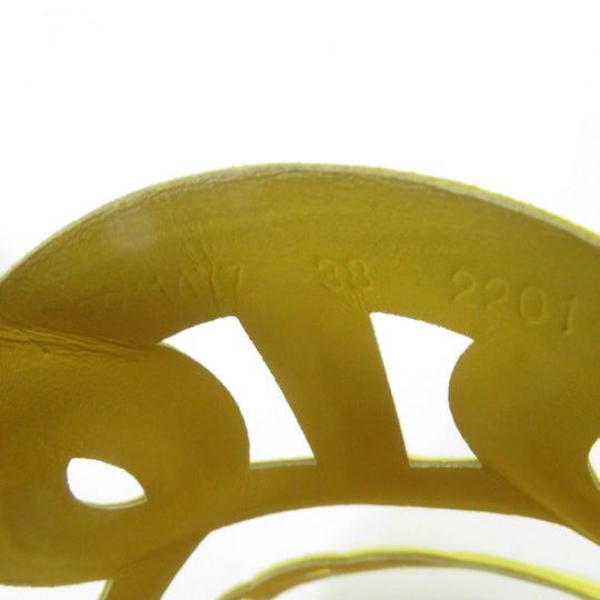 HERMES Sandals Suede leather yellow extra Women 38 Used Authentic