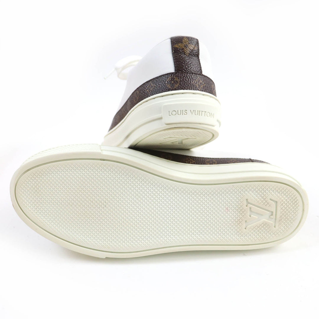 LOUIS VUITTON Low cut sneakers Main: Leather, Part: Monogram canvas white Stellar Line Women 36.5 Used Authentic