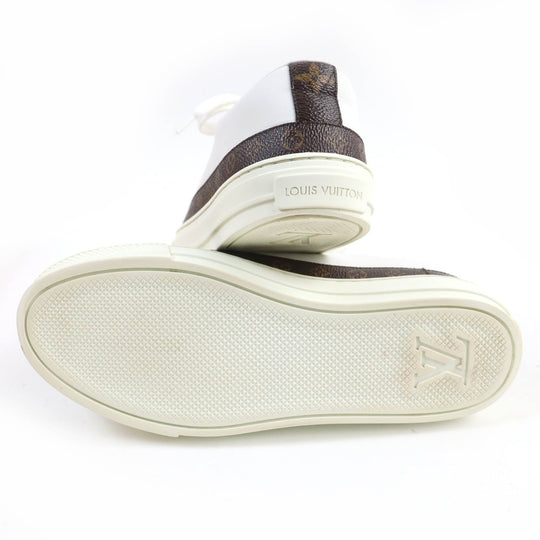 LOUIS VUITTON Low cut sneakers Main: Leather, Part: Monogram canvas white Stellar Line Women 36.5 Used Authentic