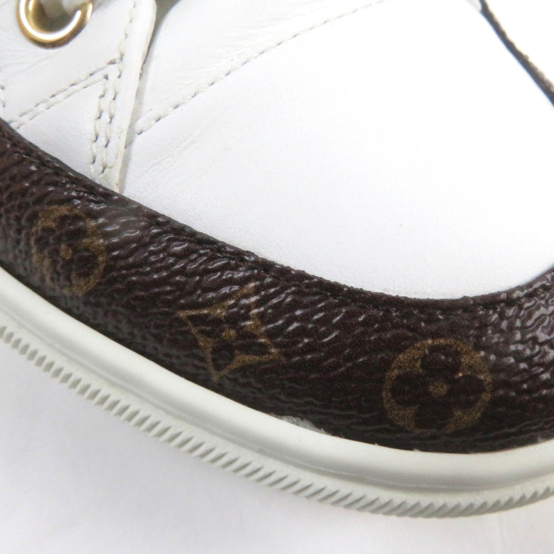 LOUIS VUITTON Low cut sneakers Main: Leather, Part: Monogram canvas white Stellar Line Women 36.5 Used Authentic