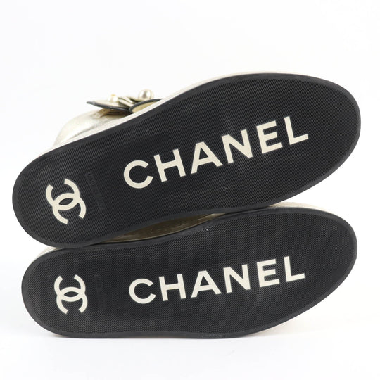 CHANEL High cut sneakers G31628 Main: Leather gold Women 37 Used Authentic