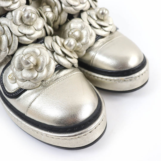 CHANEL High cut sneakers G31628 Main: Leather gold Women 37 Used Authentic
