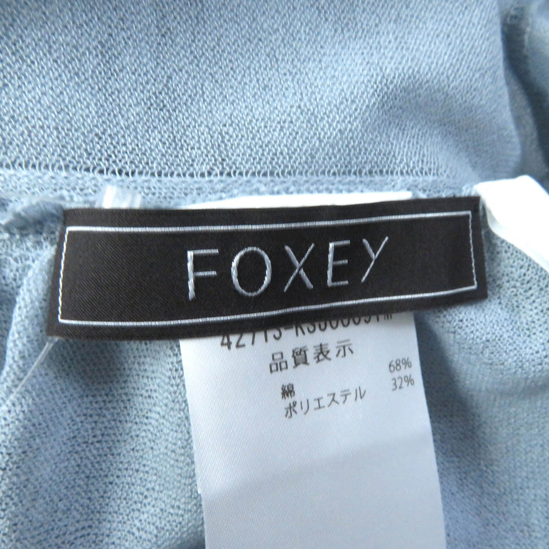 FOXEY cardigan 42713 Main: 68% cotton, Main: 32% polyester Light blue Mirage Women 40 Used Authentic