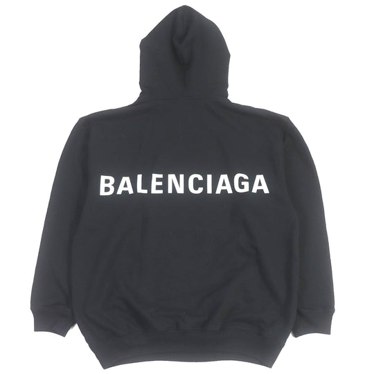 BALENCIAGA Hoodie 508184 Main: 100% cotton black mens XS Used Authentic
