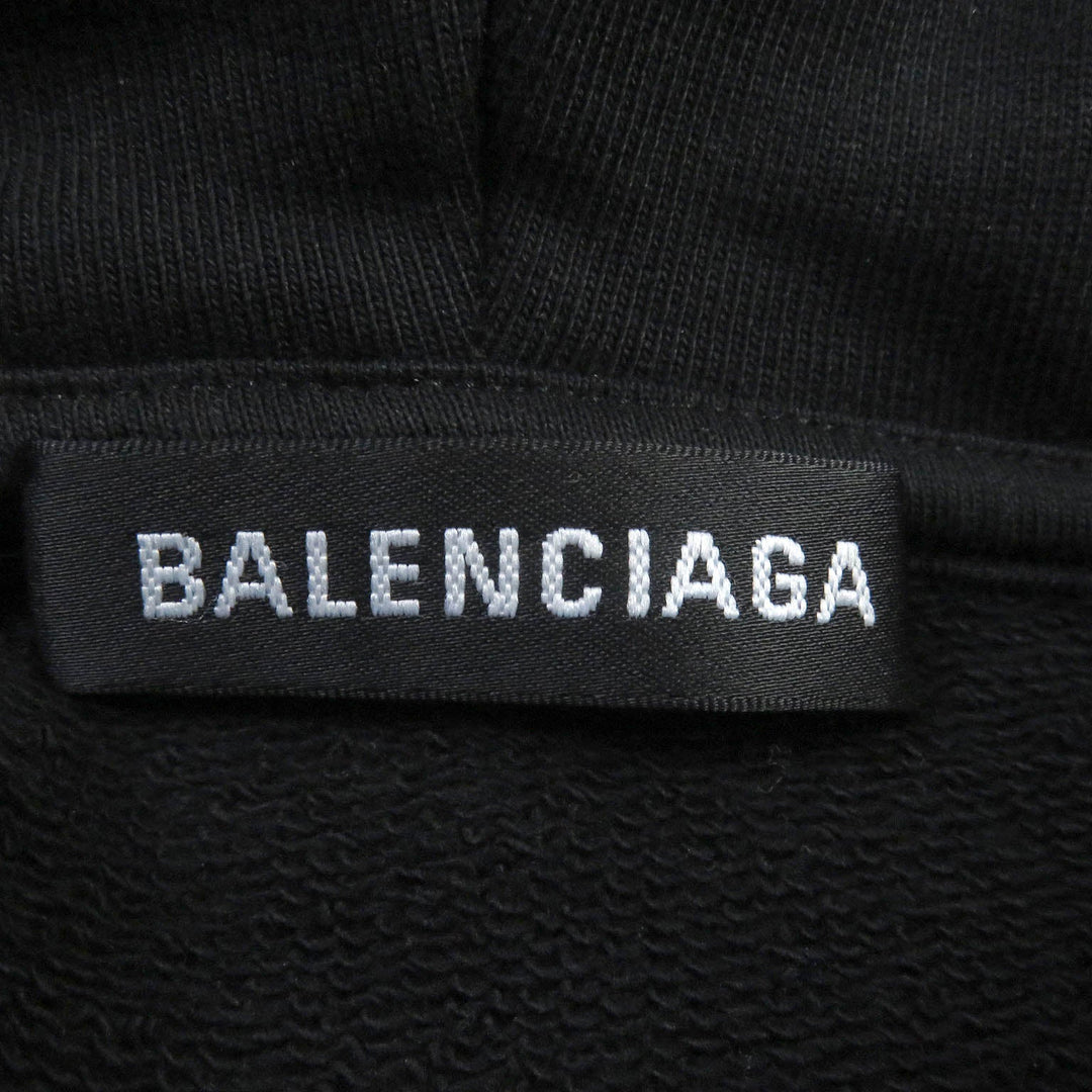 BALENCIAGA Hoodie 508184 Main: 100% cotton black mens XS Used Authentic