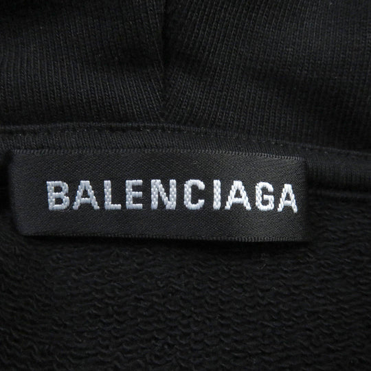 BALENCIAGA Hoodie 508184 Main: 100% cotton black mens XS Used Authentic