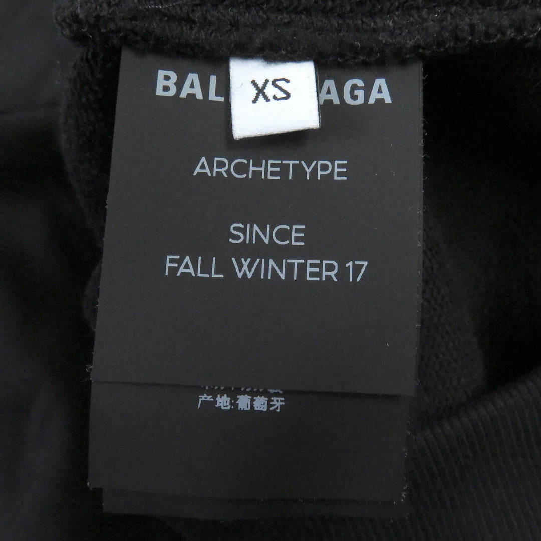 BALENCIAGA Hoodie 508184 Main: 100% cotton black mens XS Used Authentic