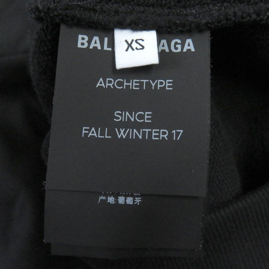 BALENCIAGA Hoodie 508184 Main: 100% cotton black mens XS Used Authentic