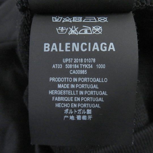BALENCIAGA Hoodie 508184 Main: 100% cotton black mens XS Used Authentic
