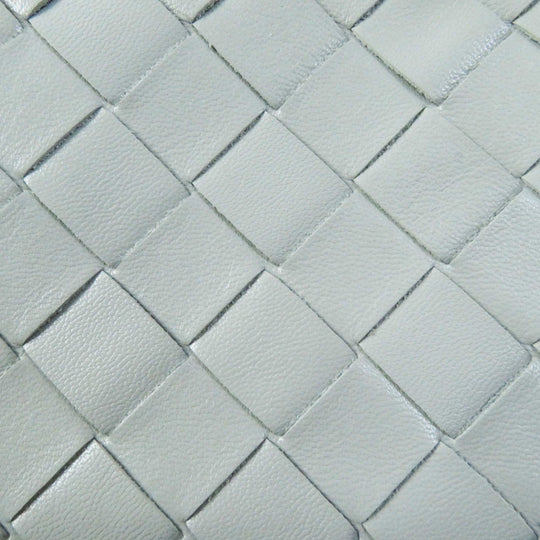 BOTTEGAVENETA Pouch 766231 Main: Leather Agate Grey Small INTRECCIATO zipper pouch Women Used Authentic