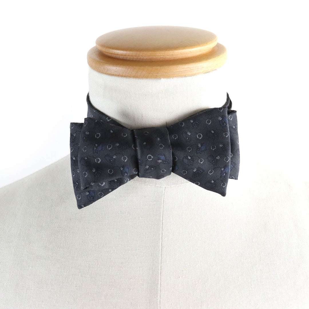 HERMES tie Main: 100% silk black NOEUD PAPILLON TWII mens Used Authentic