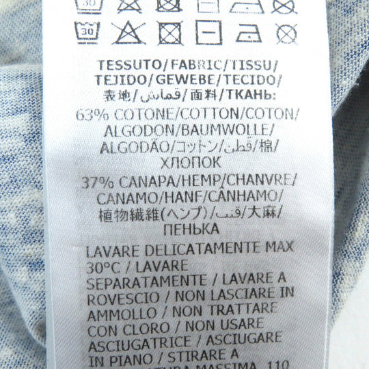 GUCCI Short sleeve T-shirt 604176 Main: 63% cotton, 37% hemp Blue Light Beige mens L Used Authentic