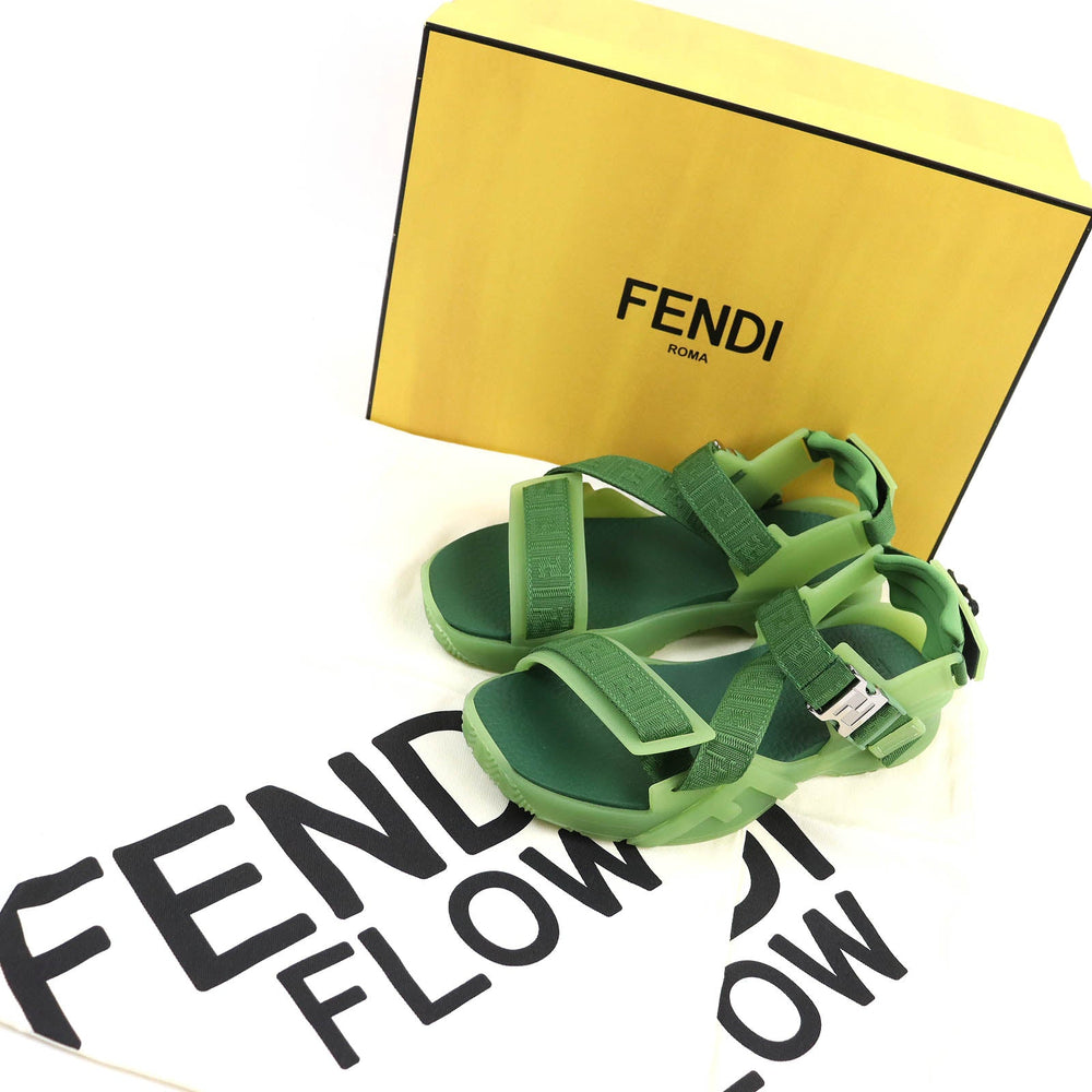 FENDI Sandals 7X1503 Sole: Rubber green FENDI FLOW SANDALS mens 6 Used Authentic