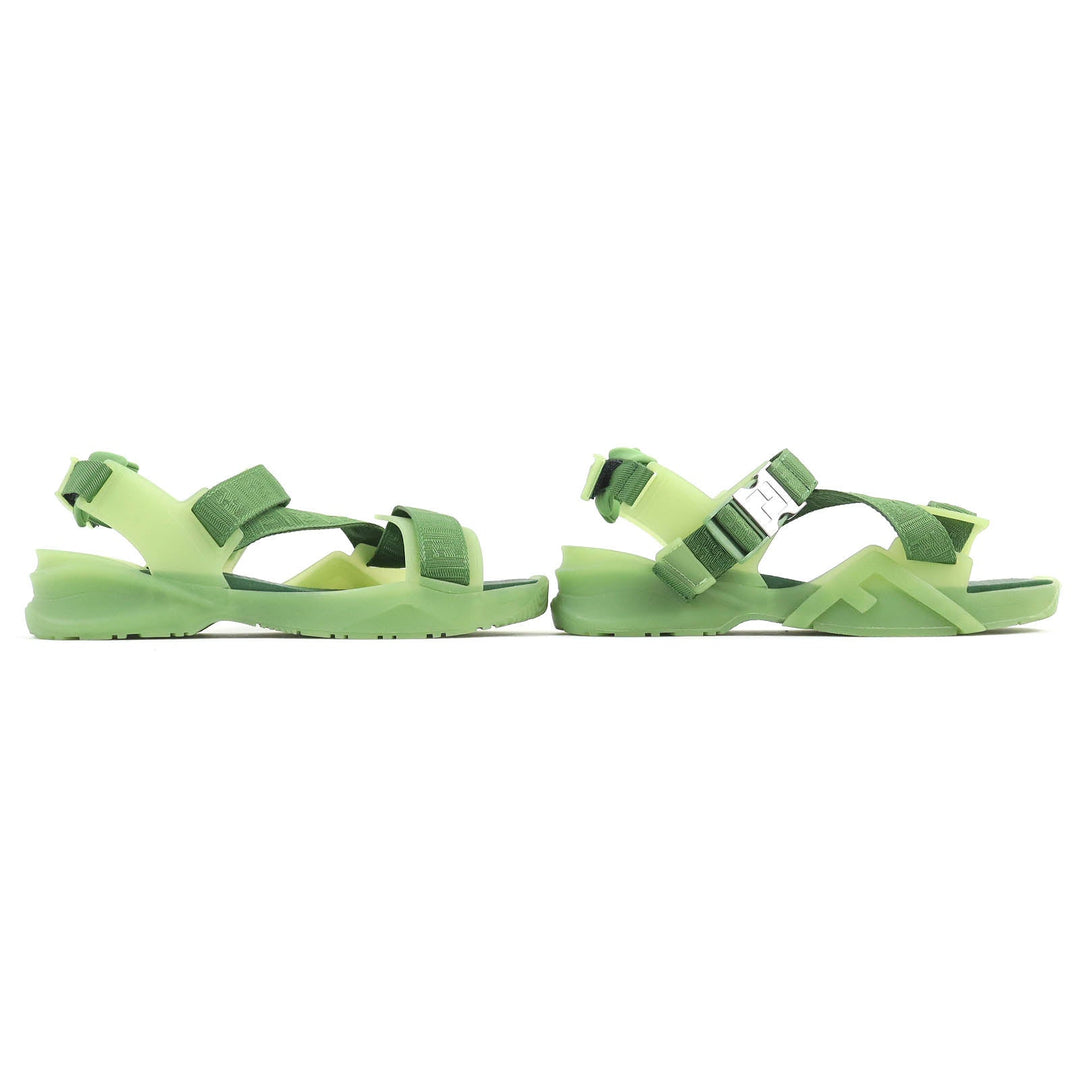 FENDI Sandals 7X1503 Sole: Rubber green FENDI FLOW SANDALS mens 6 Used Authentic