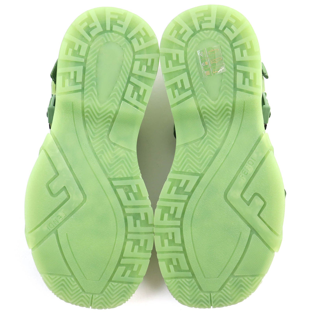 FENDI Sandals 7X1503 Sole: Rubber green FENDI FLOW SANDALS mens 6 Used Authentic