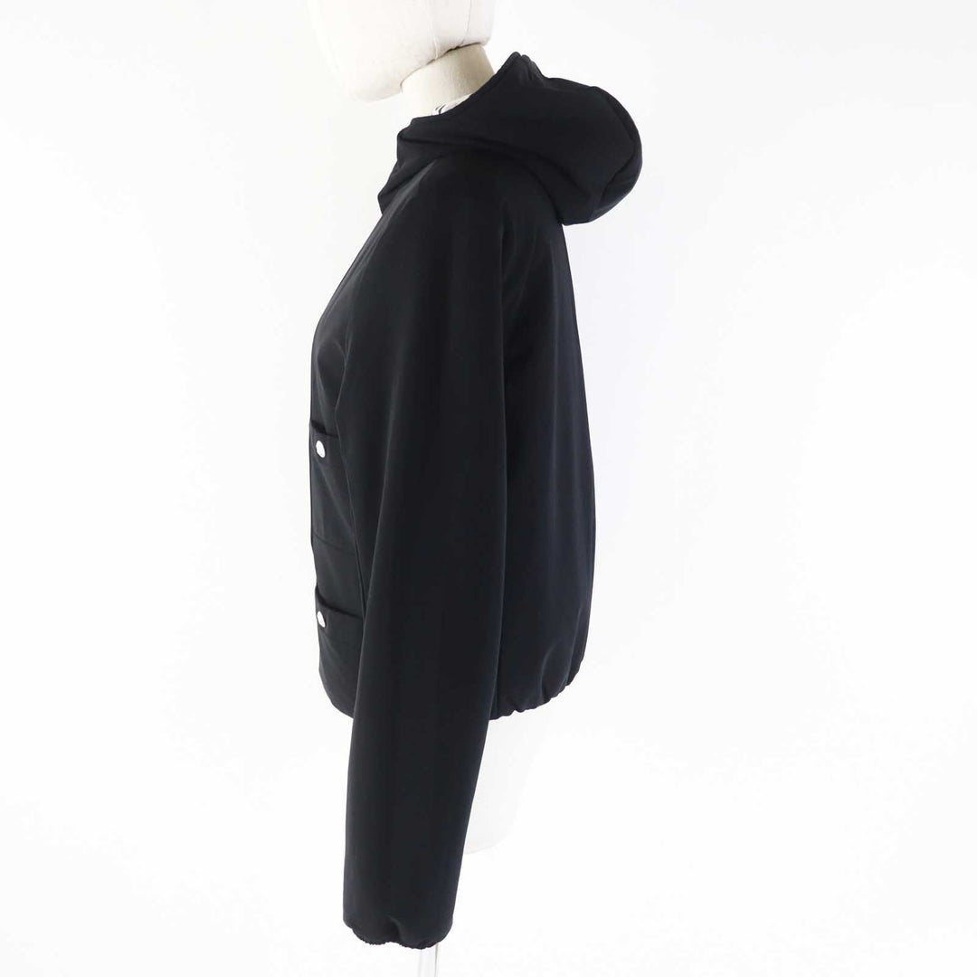 CHANEL Down jacket P70625 Outer: 100% polyester, Filling: 85% down, Filling: 15% polyester, Other: 76% polyamide, 24% polyurethane, Other: 100% polyester Black White/Black Women 36 Used Authentic