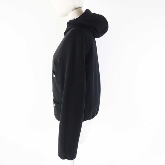 CHANEL Down jacket P70625 Outer: 100% polyester, Filling: 85% down, Filling: 15% polyester, Other: 76% polyamide, 24% polyurethane, Other: 100% polyester Black White/Black Women 36 Used Authentic