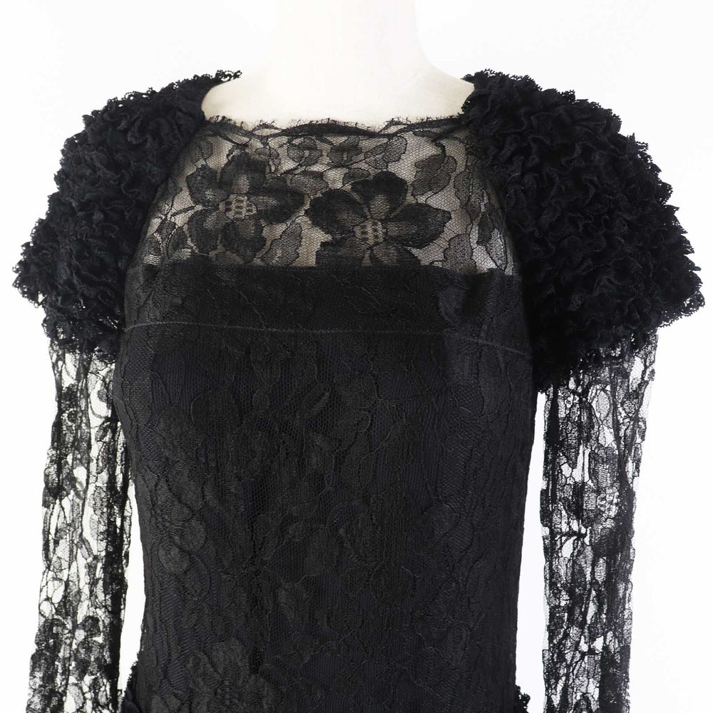 CHANEL one piece P41859 Outer: 73% rayon, Outer: 27% nylon, Lining: 100% silk black Women 38 Used Authentic