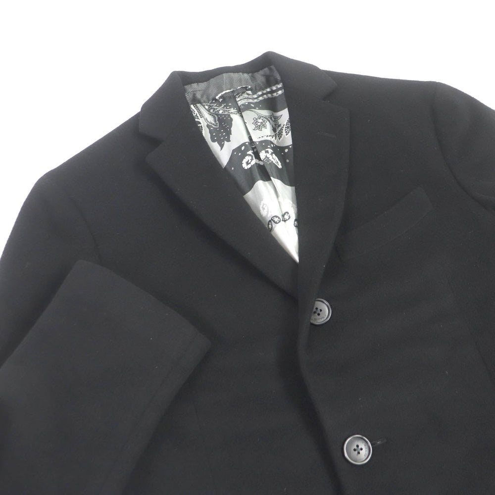 ETRO Chester coat Outer: 100% cashmere, Lining: 100% silk, Sleeve lining: 60% acetate, Sleeve lining: 40% rayon black mens 48 Used Authentic