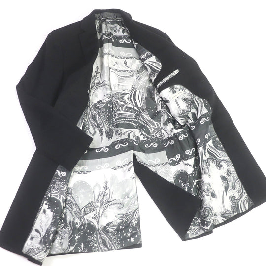 ETRO Chester coat Outer: 100% cashmere, Lining: 100% silk, Sleeve lining: 60% acetate, Sleeve lining: 40% rayon black mens 48 Used Authentic