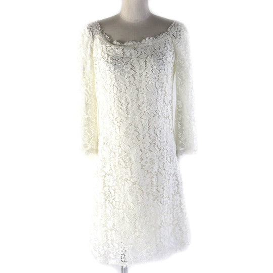 DOLCE&GABBANA one piece F6VC6T Outer: 41% cotton, Outer: 39% rayon, Outer: 20% polyamide (nylon), Lining: 88% silk, Lining: 8% cotton, : 4% elastane : 2% nylon white Women 40 Used Authentic